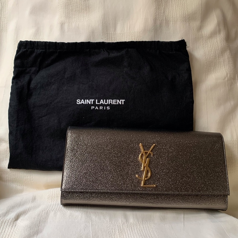 Yves Saint Laurent YSL Metallic Clutch Handbag